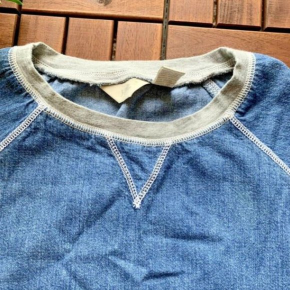 J Jill Blouse Long Sleeve Blue Denim Jeans Sz M - Picture 7 of 8